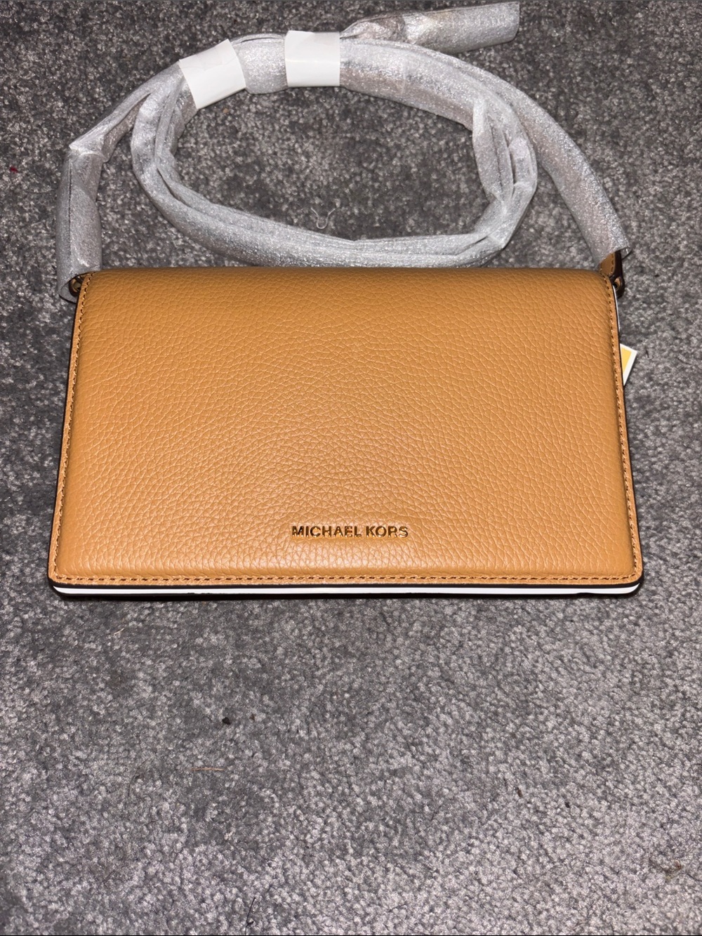 Michael Kors Camel Tan Pebbled Leather Crossbody